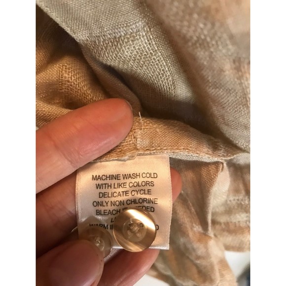 Clean Joseph & Feiss 100% Linen Button Down Mixed Pattern Short Sleeve Shirt XL - Picture 9 of 11